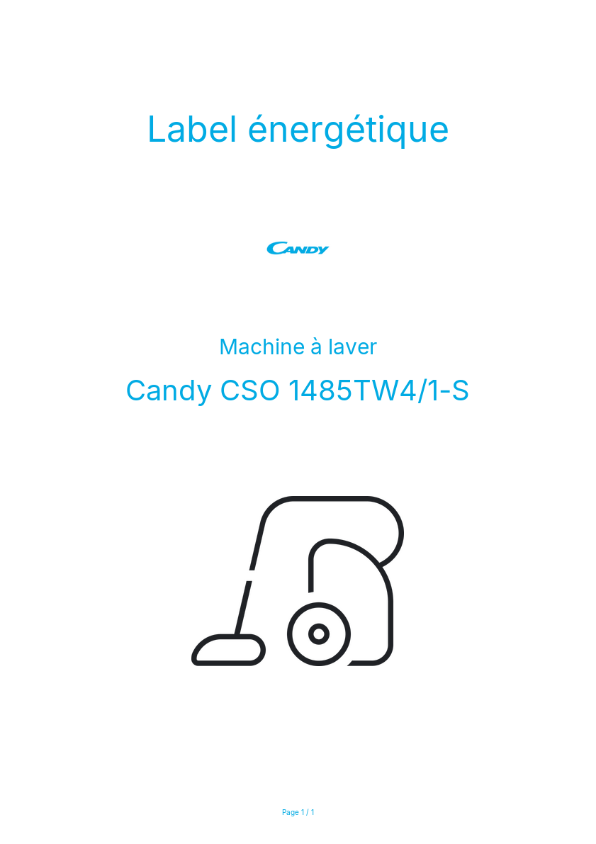 Image de la première page du manuel de l'appareil CSO 1485TW4/1-S