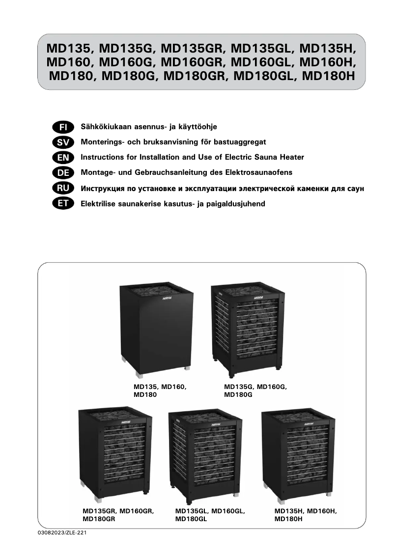 Page 1 de la notice Manuel utilisateur Harvia Modulo HMD160400