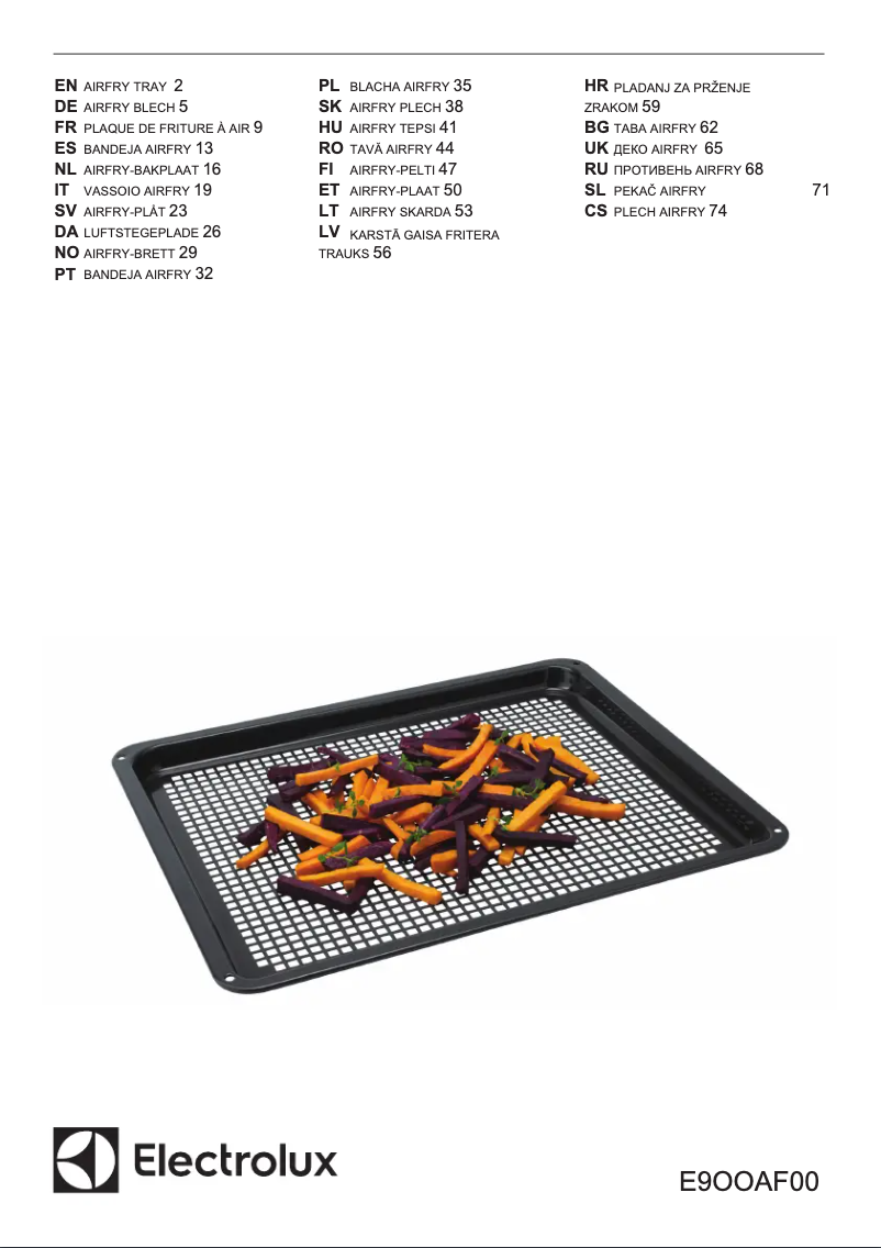 Page 1 de la notice Manuel utilisateur Electrolux E9OOAF00
