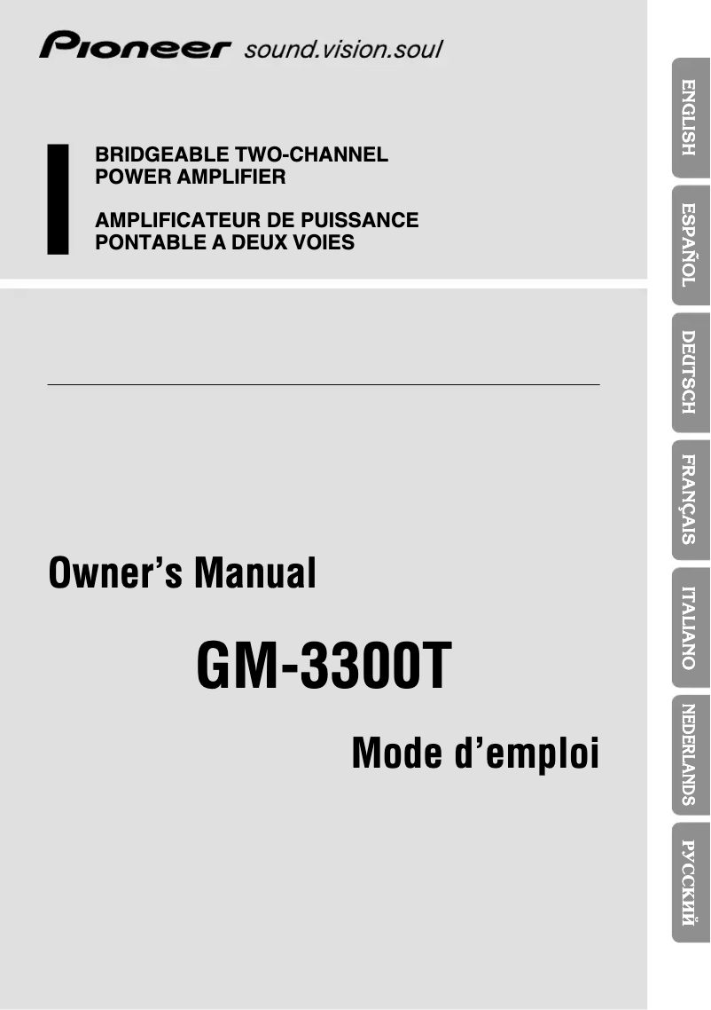 Page n°1 - Manuel utilisateur Pioneer GM-3300T