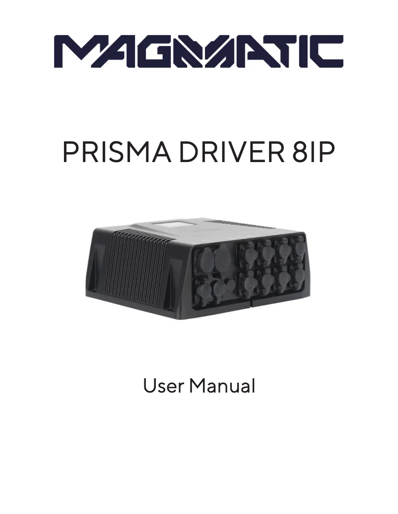 Page 1 de la notice Manuel utilisateur Magmatic PRISMA DRIVER 8IP