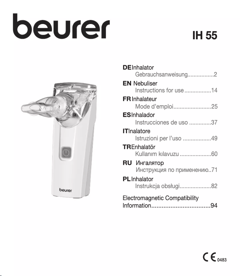 Page n°1 - Manuel utilisateur Beurer IH 55