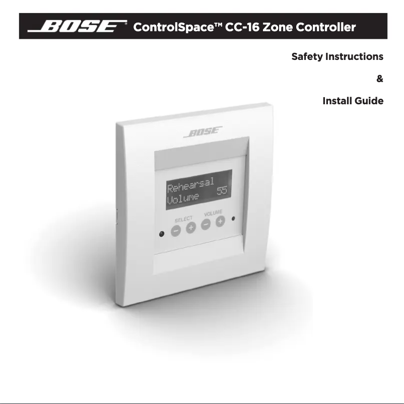 Page 1 de la notice Manuel utilisateur Bose ControlSpace CC-16