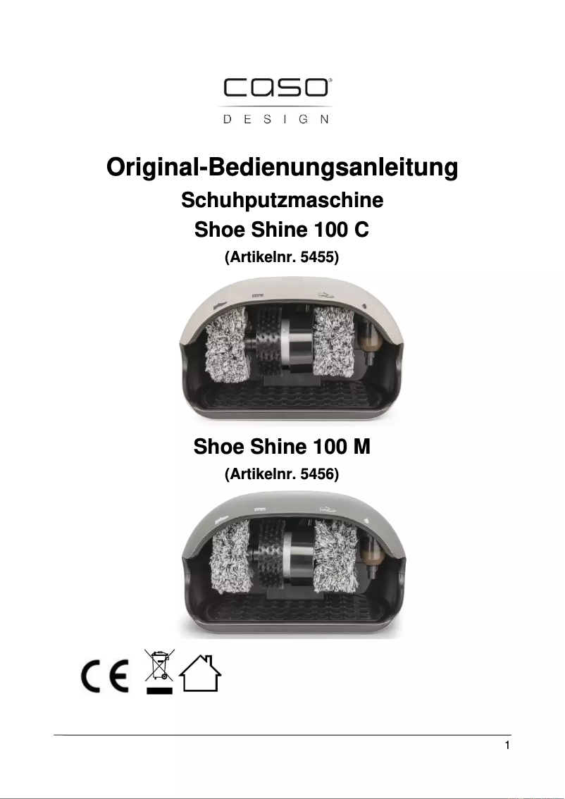 Page n°1 - Manuel utilisateur Caso ShoeShine 100 C