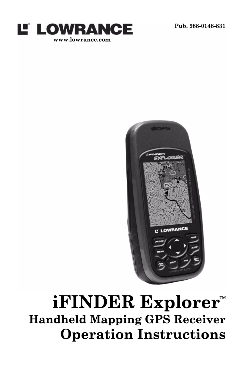 Image de la première page du manuel de l'appareil IFinder Explorer