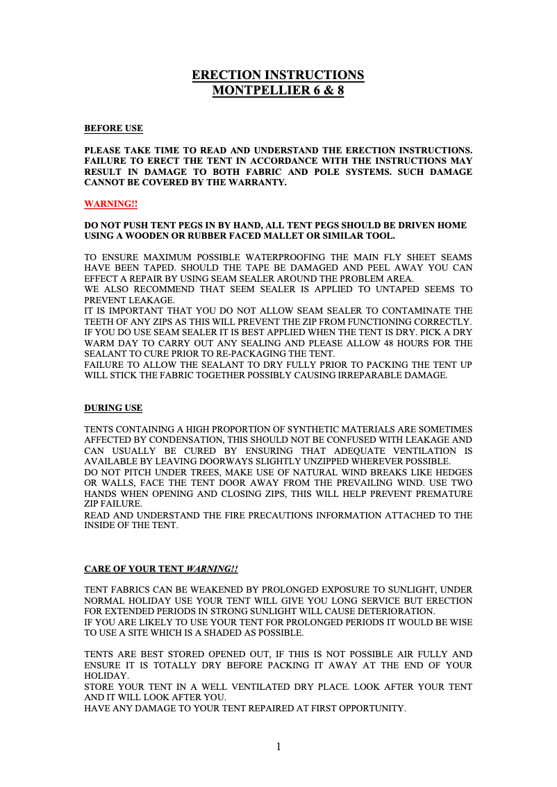 Página 1 del manual Manual de usuario Khyam Montpellier 6