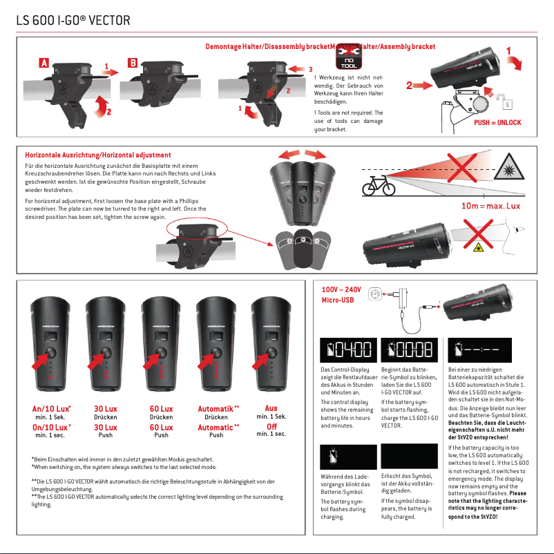 Image de la première page du manuel de l'appareil LS 600 I-GO Vector