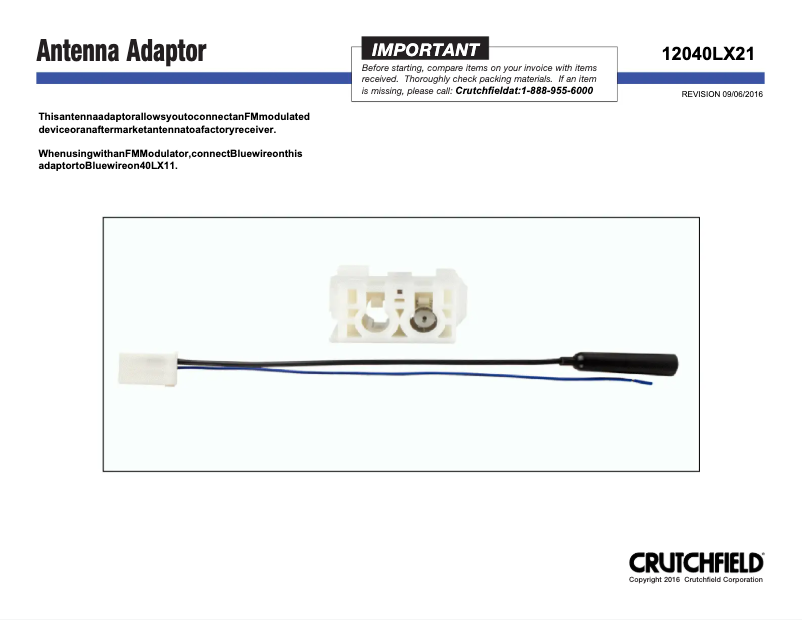 Page 1 de la notice Manuel utilisateur Metra 40-LX21