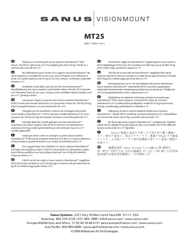Page n°1 - Manuel utilisateur Sanus MT25