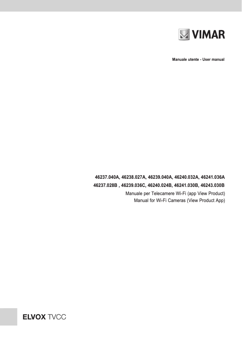 Page 1 de la notice Manuel utilisateur Vimar ELVOX 46240.024B