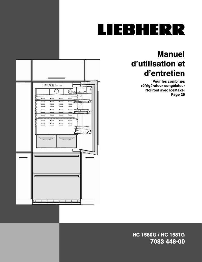 Page 1 de la notice Manuel utilisateur Liebherr HC 1580G