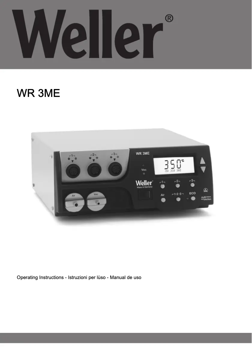 Page n°1 - Manuel utilisateur Weller WXD 2020