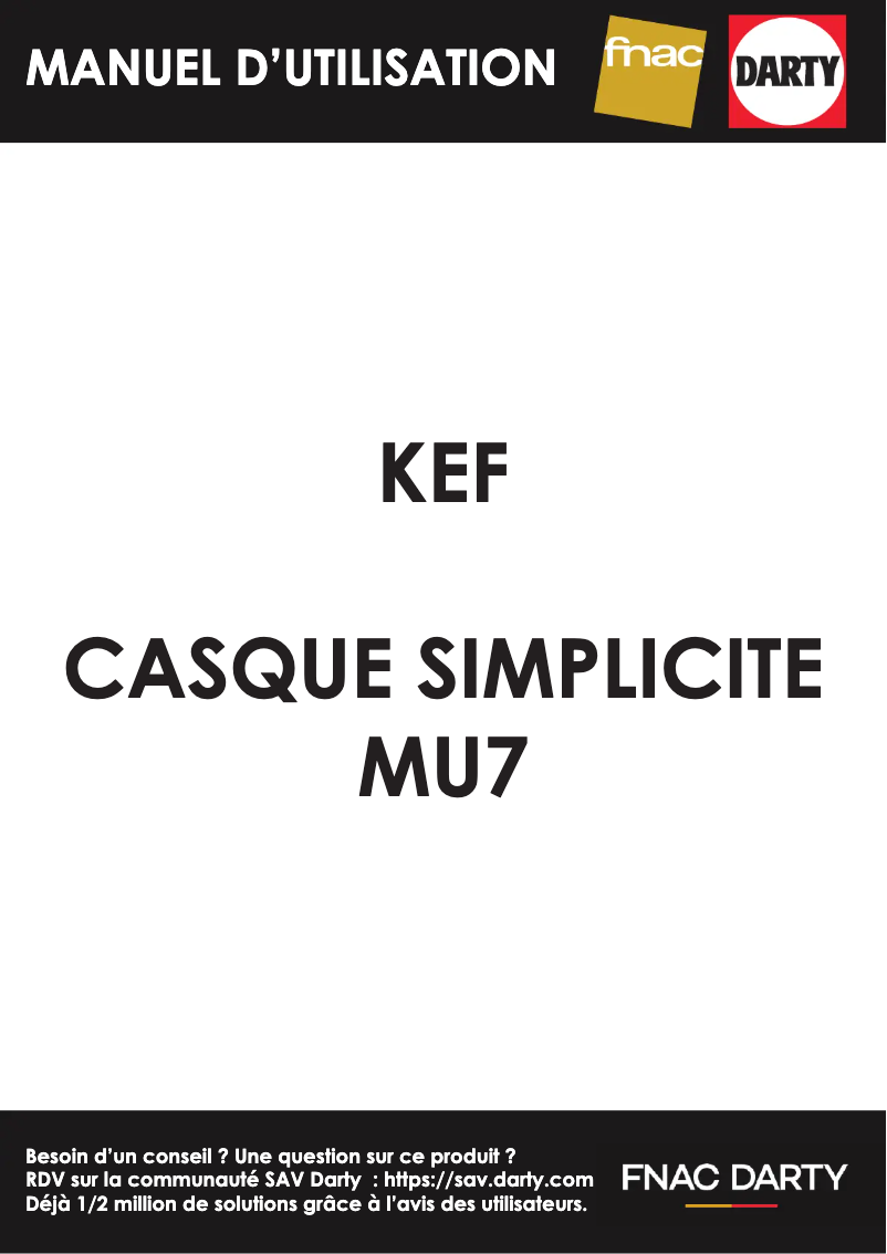 Image de la première page du manuel de l'appareil MU7