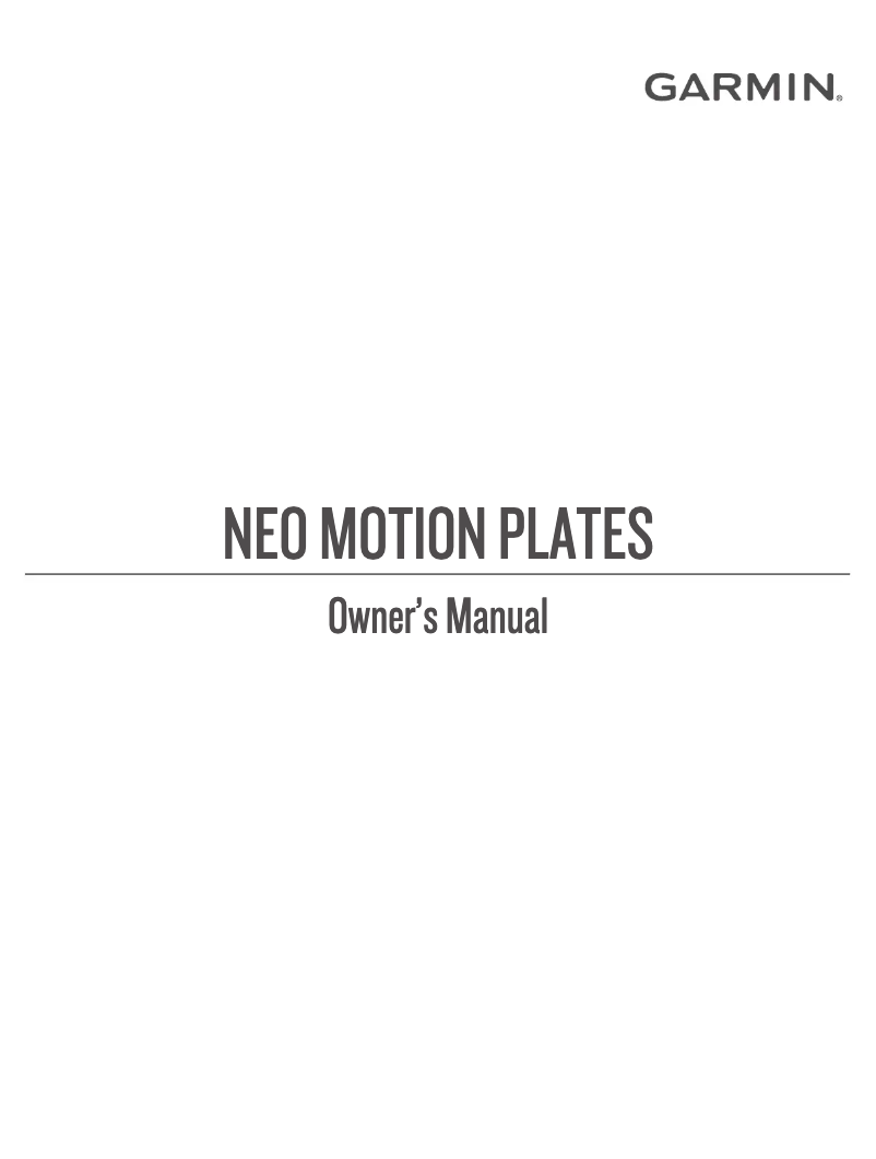 Page n°1 - Manuel utilisateur Tacx Neo Motion Plates