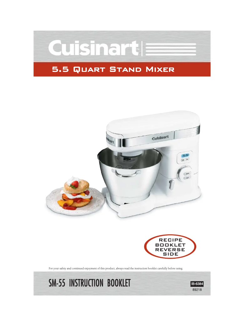 Page n°1 - Manuel utilisateur Cuisinart SM-55