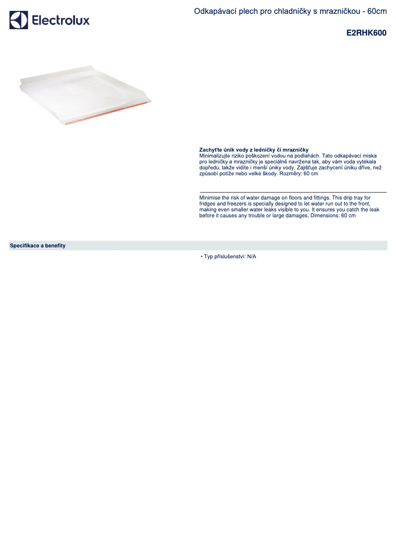 Image de la première page du manuel de l'appareil E2RHK600