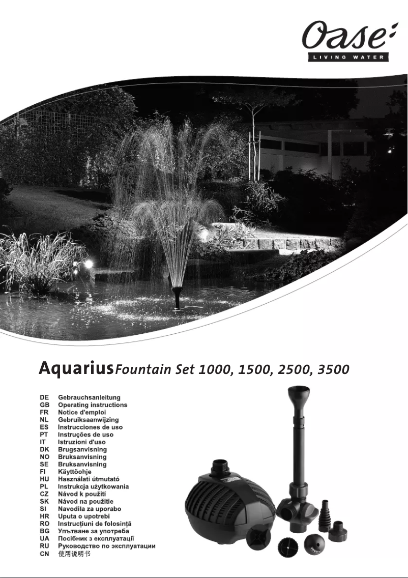 Image de la première page du manuel de l'appareil Aquarius Fountain 2500