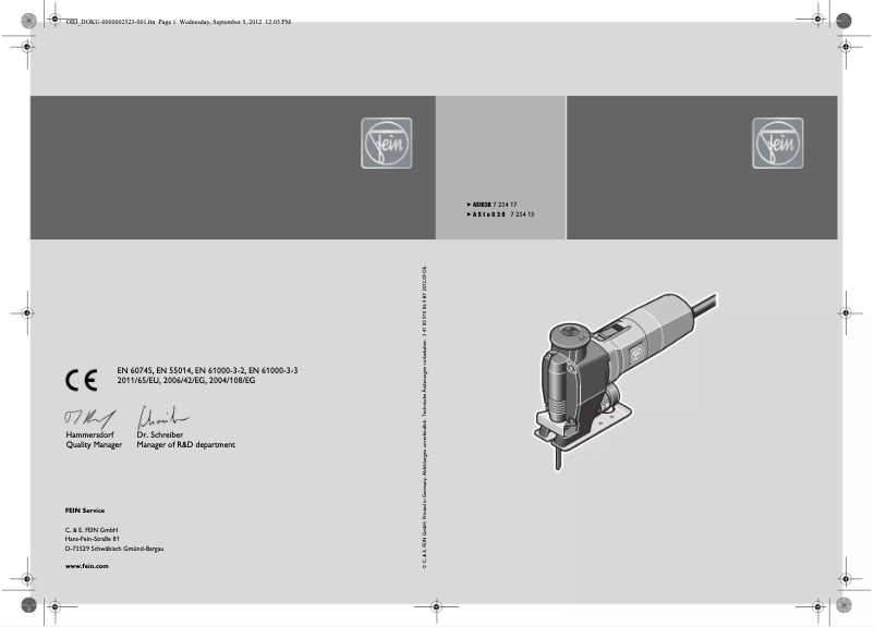 Image de la première page du manuel de l'appareil ASt 638