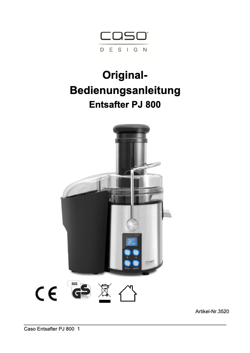 Image de la première page du manuel de l'appareil J800