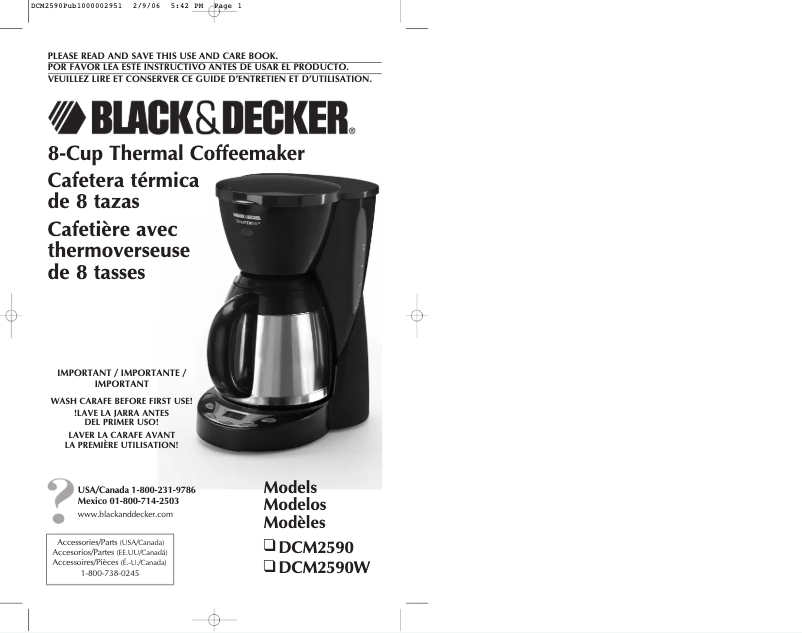 Page n°1 - Manuel utilisateur Black & Decker DCM2590W