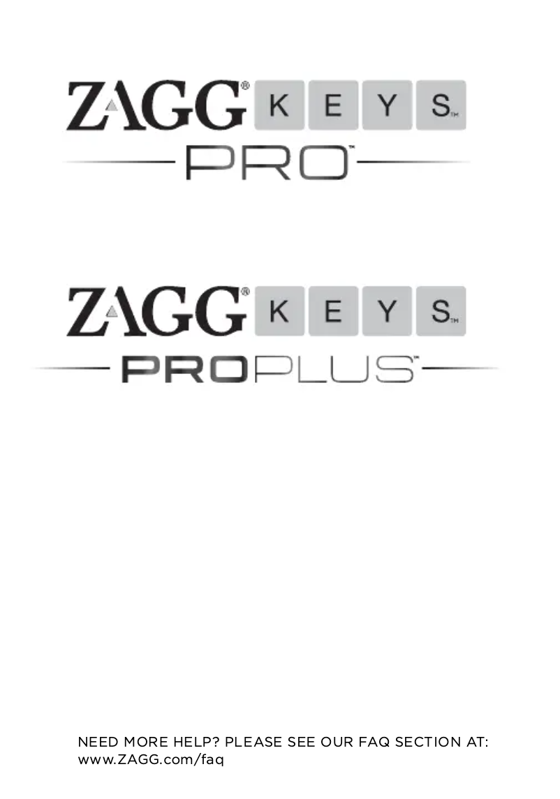Page 1 de la notice Manuel utilisateur Zagg ZAGGkeys PROplus