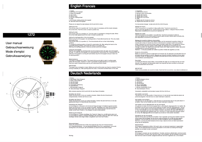 Page n°1 - Manuel utilisateur Davis 1272