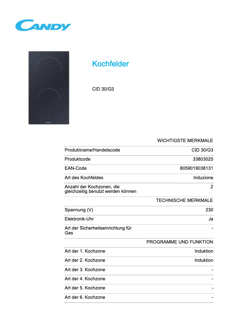 Image de la première page du manuel de l'appareil CID 30/G3