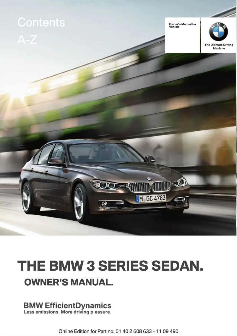 Image de la première page du manuel de l'appareil 328i (2011)