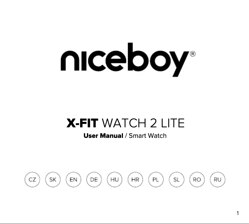 Page 1 de la notice Manuel utilisateur Niceboy X-fit Watch 2 Lite