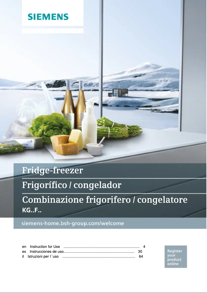 Page n°1 - Manuel d'utilisation et d'entretien Siemens KG39FPI35