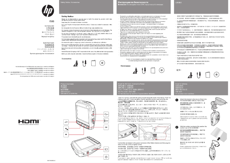 Page n°1 - Guide de démarrage rapide HP f500