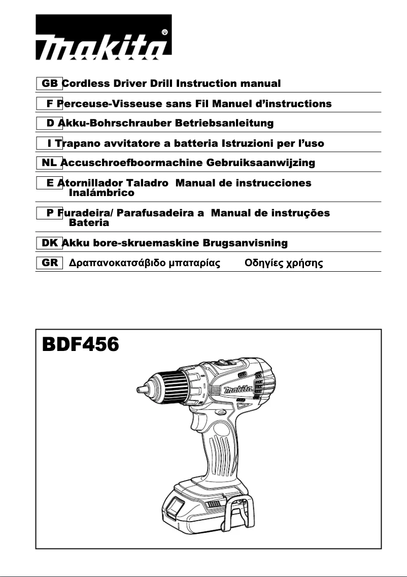 Page n°1 - Manuel utilisateur Makita BDF456