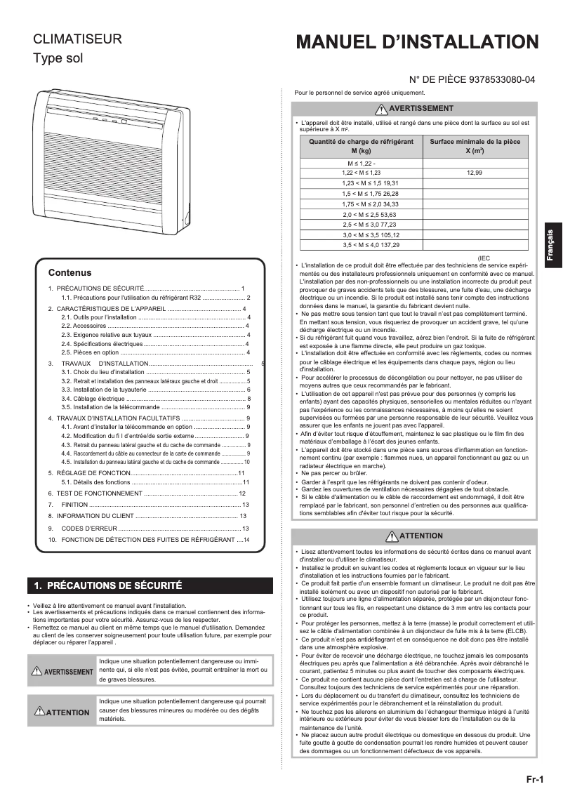Página 1 del manual Manual de usuario Fujitsu AGEG09KVCA