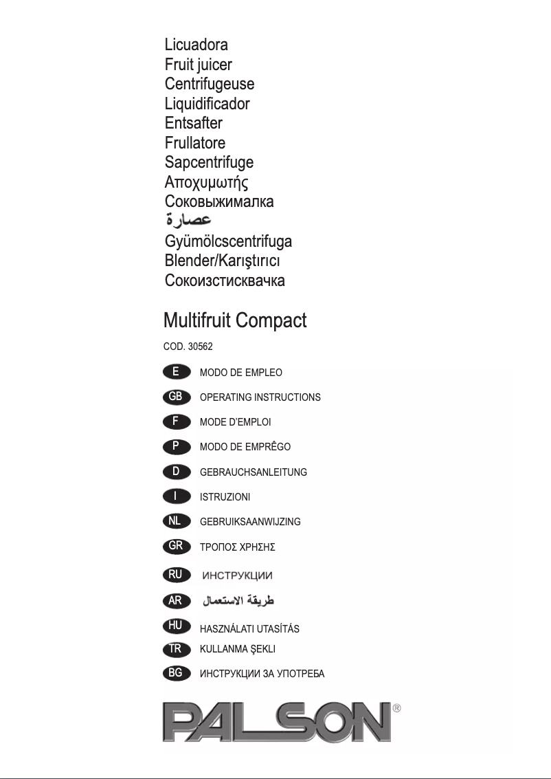 Página 1 del manual Manual de usuario Palson Multifruit Compact