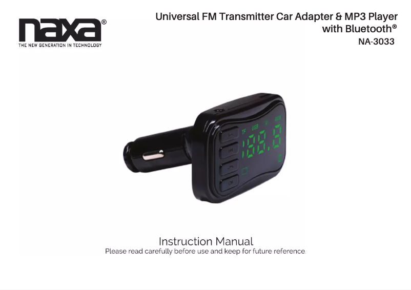 Page 1 de la notice Manuel utilisateur Naxa NA-3033