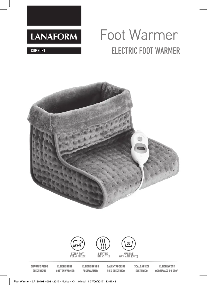 Page 1 de la notice Manuel utilisateur Lanaform Foot Warmer