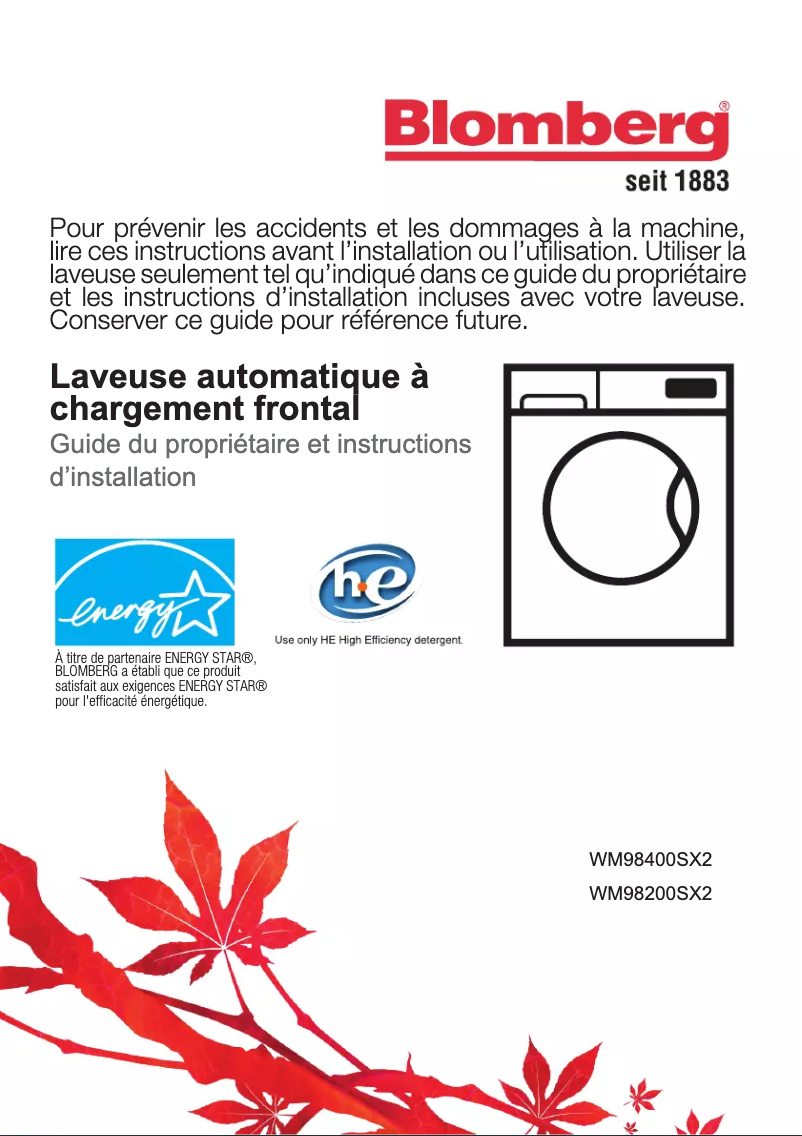 Page n°1 - Manuel utilisateur Blomberg WM98200SX2