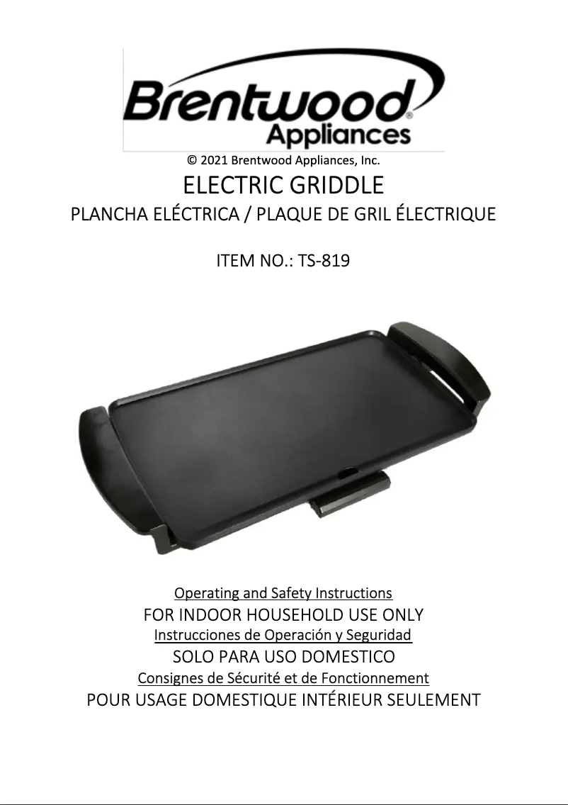 Página 1 del manual Manual de usuario Brentwood TS-819