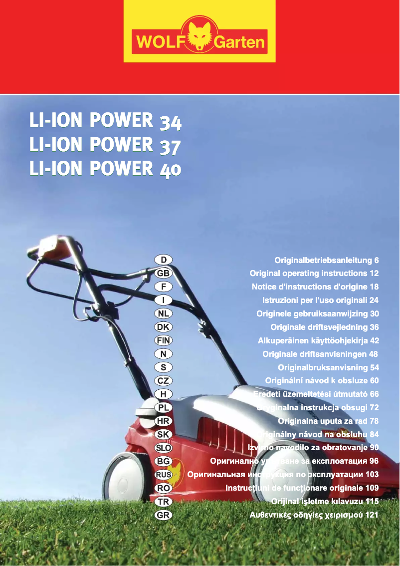 Página 1 del manual Manual de usuario Wolf Garten A 3772V