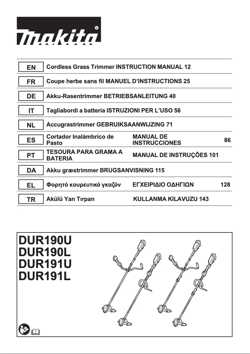 Page 1 de la notice Fiche technique Makita DUR190UZX3