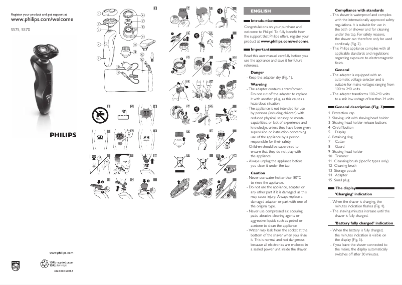 Image de la première page du manuel de l'appareil S570