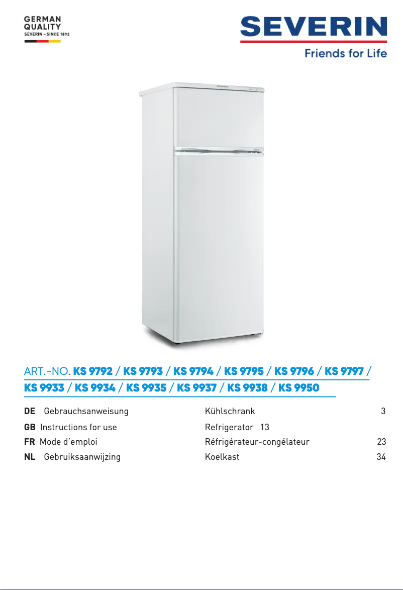 Image de la première page du manuel de l'appareil KS 9950