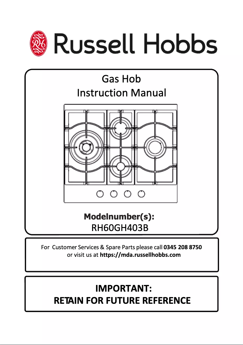 Page n°1 - Manuel utilisateur Russell Hobbs RH60GH403B