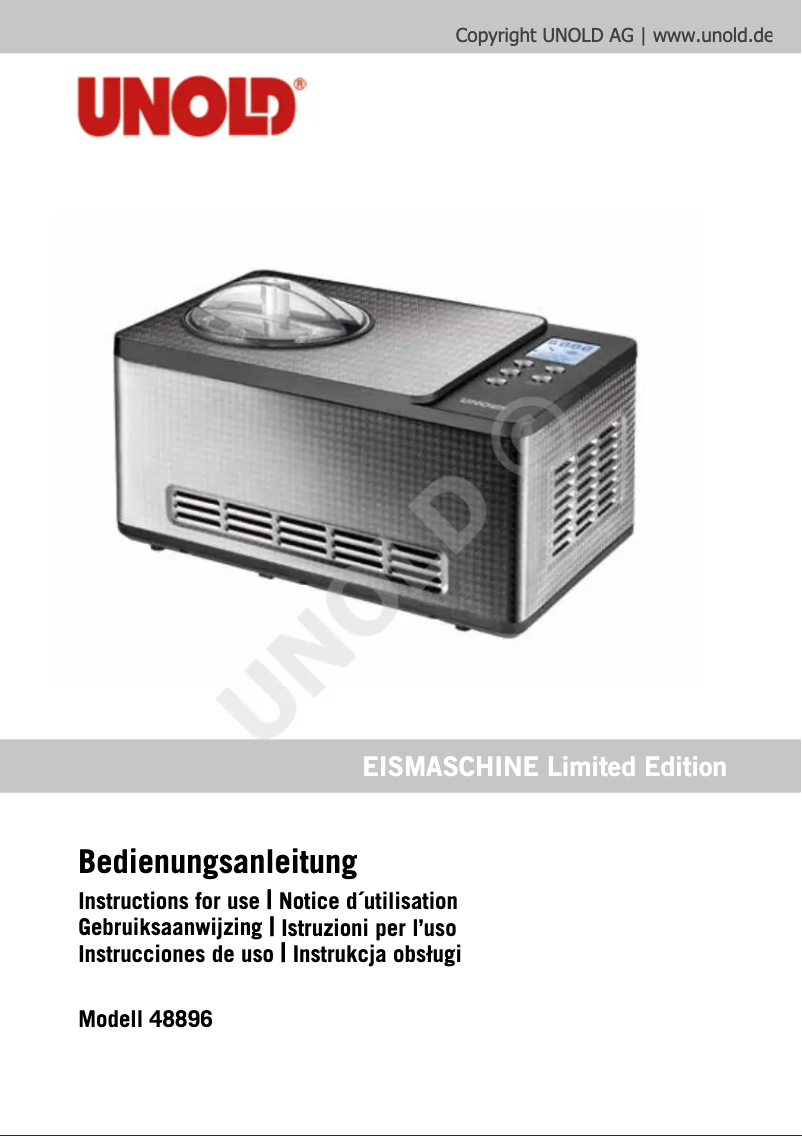 First page image of the manual for Limited Edition 48896