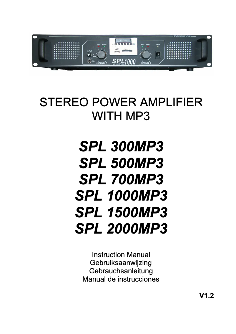 Page n°1 - Manuel utilisateur Skytec SPL-300MP3