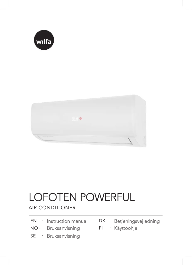 Page 1 de la notice Manuel utilisateur Wilfa Lofoten Powerful