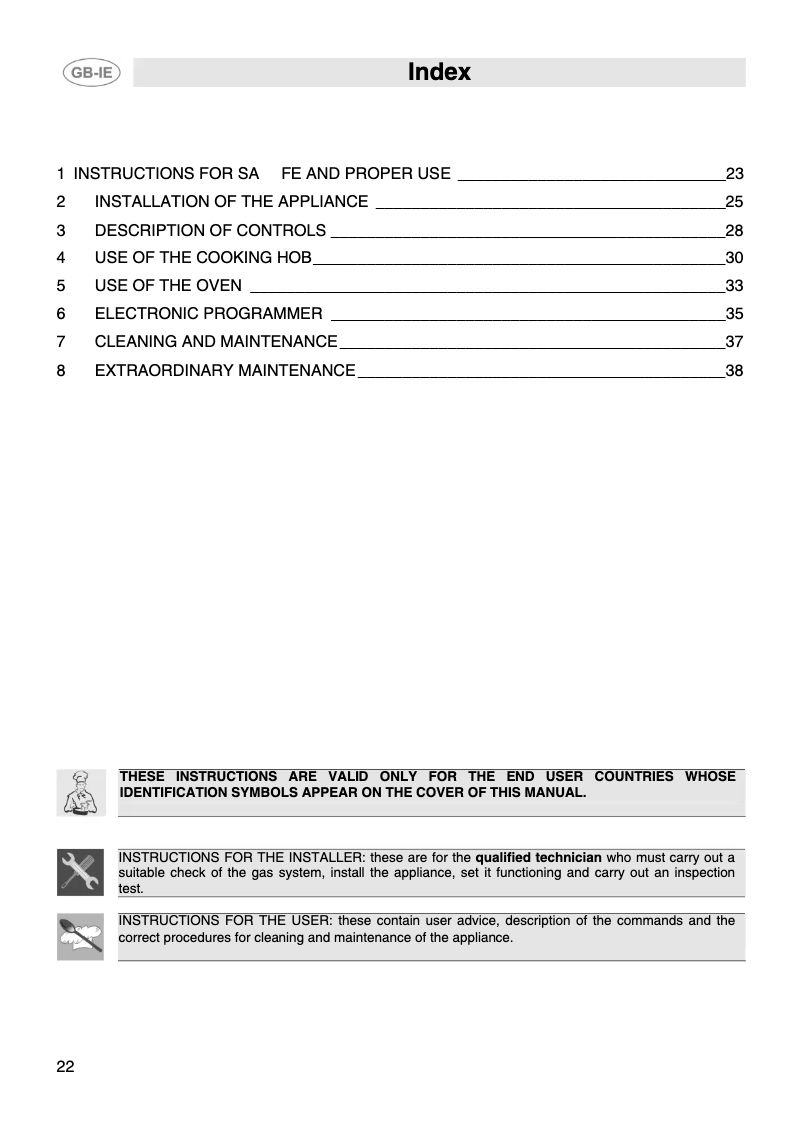 Page n°1 - Manuel utilisateur Smeg SID 61 MFX 5