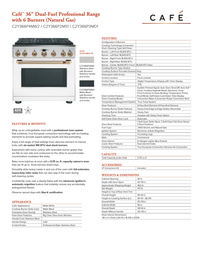 Image de la première page du manuel de l'appareil C2Y366P4MW2