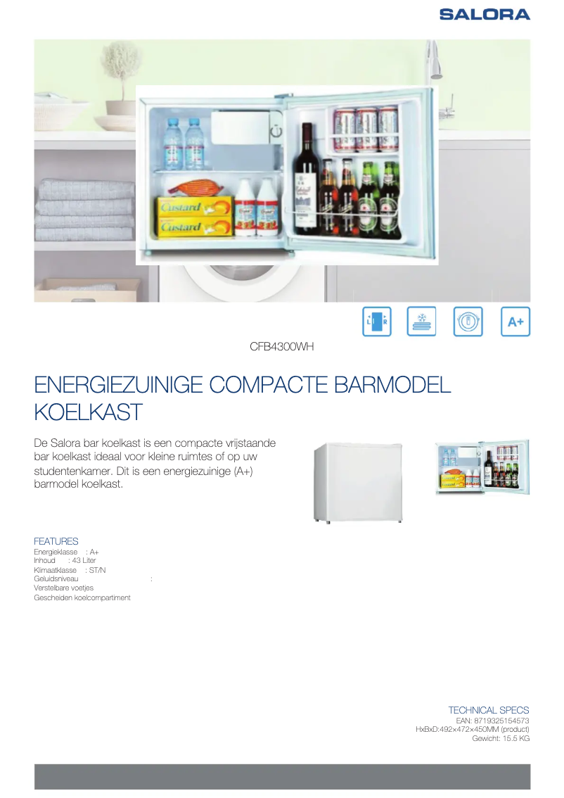 Page 1 de la notice Manuel utilisateur Salora CFB4300WH