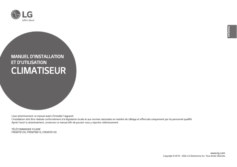 Page n°1 - Manuel utilisateur LG PREMTB100